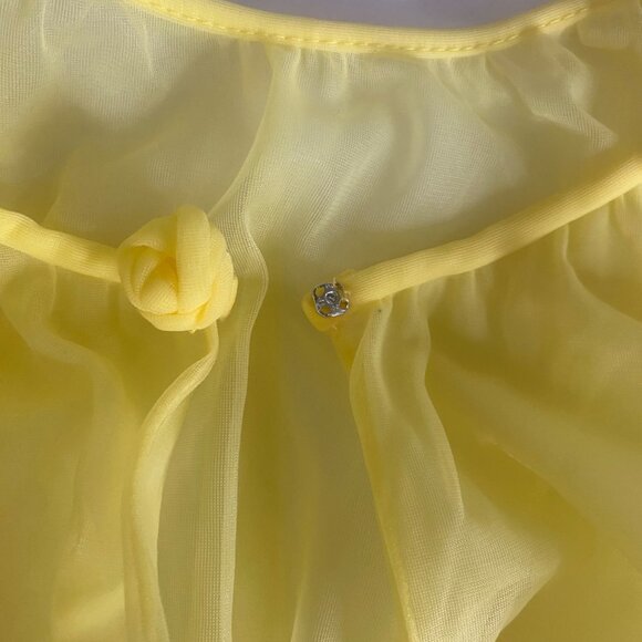 Vintage Intime California Yellow Nightgown & Robe Set Size S Chiffon Bell Sleeve - Picture 15 of 16